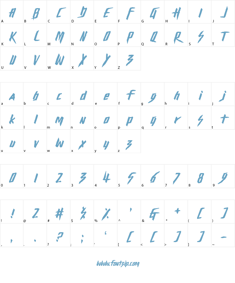 Misery Gymnast Font Character